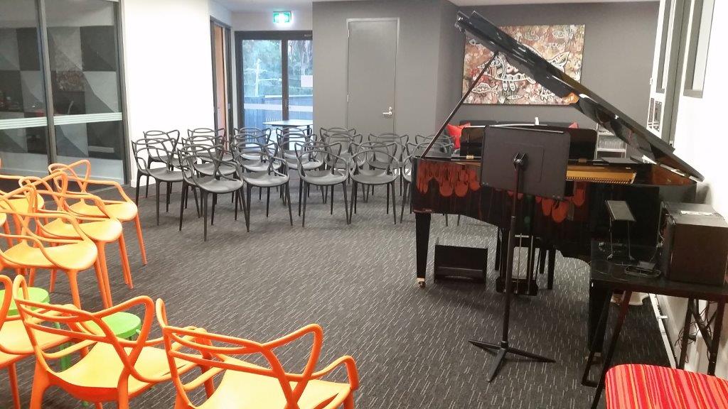 Example concert set-up in the Music Room